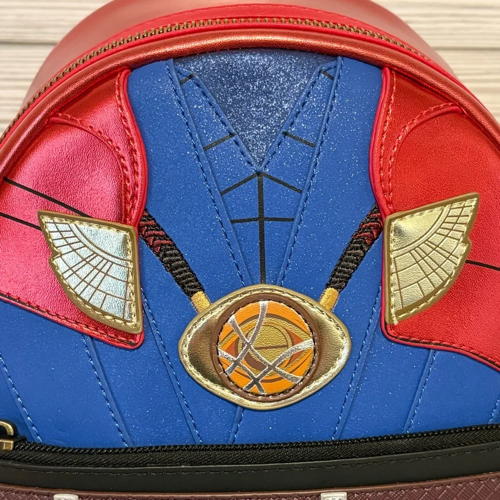 NWT Loungefly Marvel Metallic Dr Strange Cosplay Mini Backpack Eye Of Agamotto
